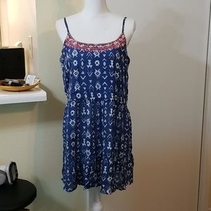 Kiwi Punch Blue & White Tribal Mini Dress